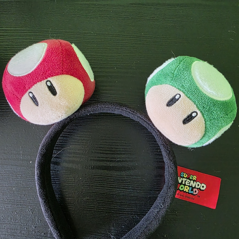 Nintendo Super Mario Red and Green Mushroom Hairband